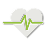 Icon of heart with heartbeat