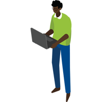 Man working on laptop